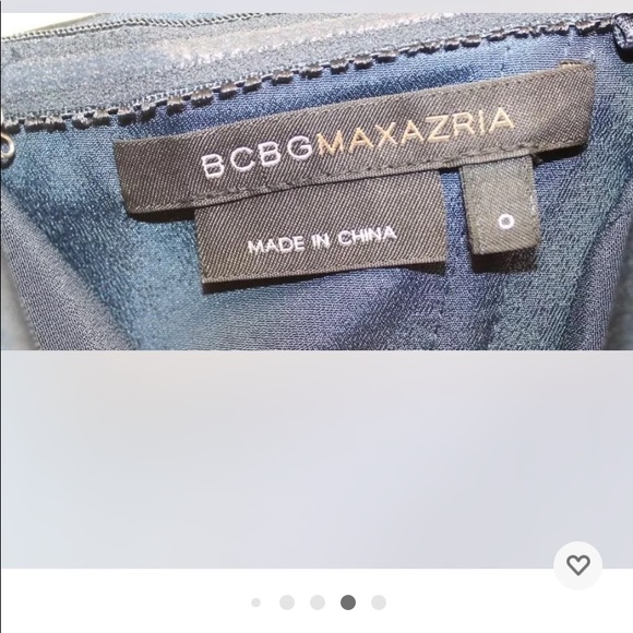 BCBG Max Azria strapless Cocktail Dress Size 0 Dark Blue Petal Skirt - Picture 3 of 13